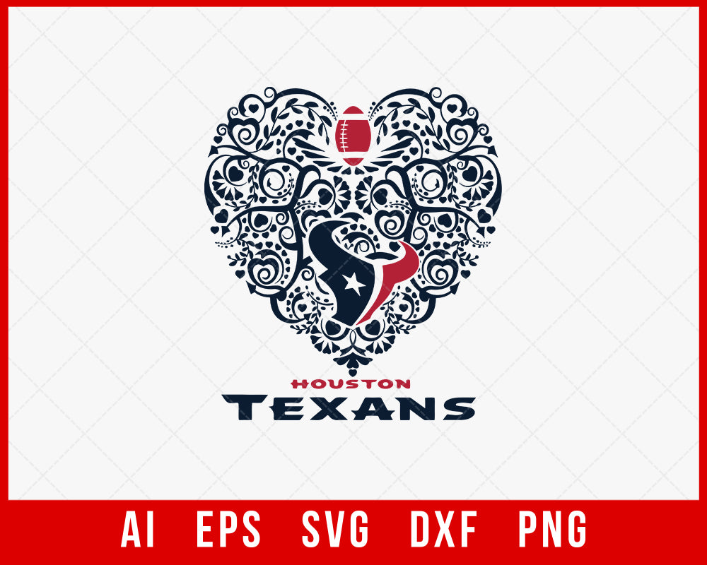 NFL Houston Texans Lovers Clipart Love SVG Cut File for Cricut Digital Download