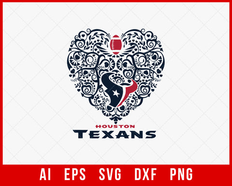 NFL Houston Texans Lovers Clipart Love SVG Cut File for Cricut Digital Download