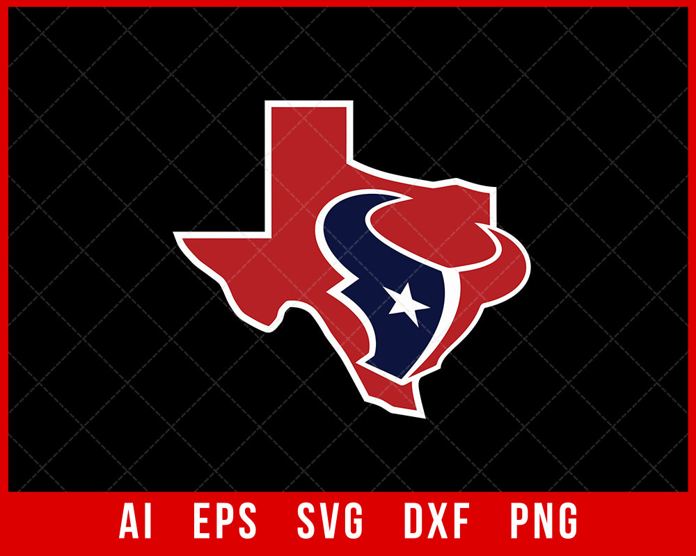 Houston Texans Logo Texas State Map NFL SVG Cut File for Cricut Digital Download