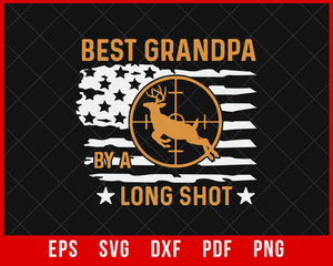 Hunting with Flag Gift for Grandpa, Deer Hunting Shirt for Men, Hoodie, Best Grandpa By a Long Shot, Best Buckin, Hunting Fathers Day T-Shirt Design Hunting SVG Cutting File Digital Download
