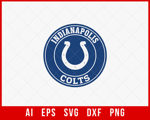 Indianapolis Colts Horseshoe Clipart Silhouette NFL SVG Decal Cut File for Cricut Digital Download