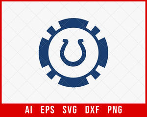 Horseshoe Clipart Silhouette SVG NFL Indianapolis Colts Team Logo SVG Decal Cut File for Cricut Digital Download