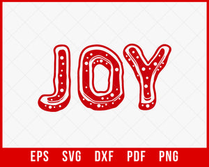 Joy Christmas Cheering SVG Cutting File Monogram Split Middle Cameo Digital Download