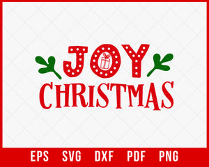 Joy Christmas Cricut or Silhouette SVG Cutting File Digital Download