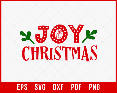 Joy Christmas Cricut or Silhouette SVG Cutting File Digital Download