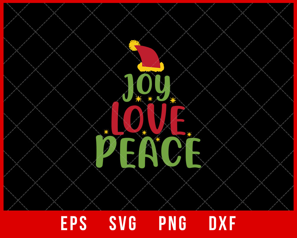 Joy Love Peace Merry Christmas Winter Holiday SVG Cut File for Cricut and Silhouette