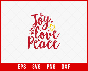 Joy Love Peace Merry Christmas Pajama SVG Cut File for Cricut and Silhouette