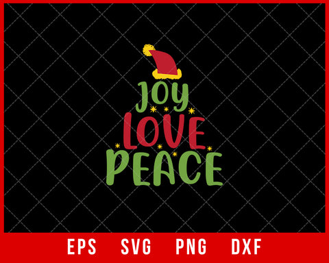 Joy Love Peace Merry Christmas Winter Holiday SVG Cut File for Cricut and Silhouette