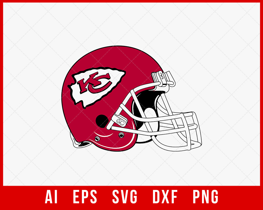 Chiefs Football Helmet Clipart SVG File