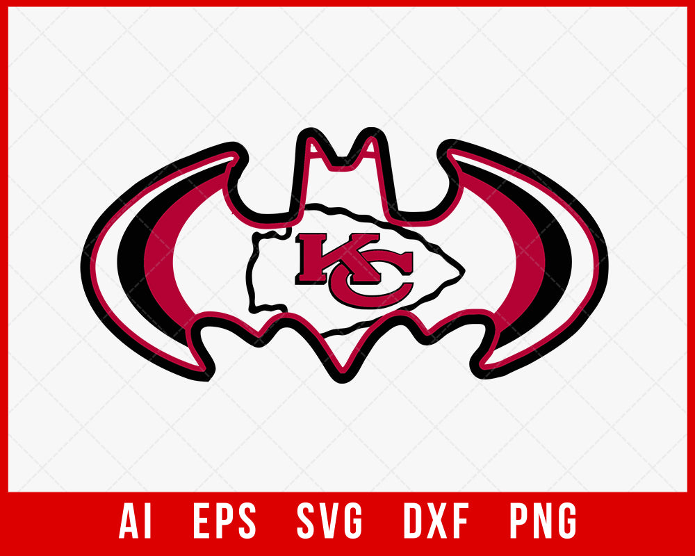 Chiefs Football Batman Logo T-shirt SVG File for Cricut Maker and Silhouette Cameo Digital Download