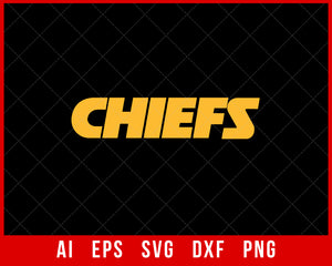 Chiefs Football Logo Clipart SVG File for Cricut Maker and Silhouette Cameo Digital Download