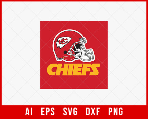 Kansas City Chiefs Helmet Clipart SVG File for Cricut Maker and Silhouette Cameo Digital Download