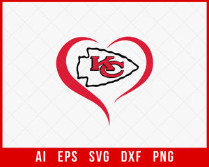 Chiefs Love Heart SVG PNG