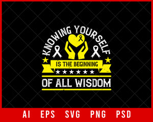 Knowing Yourself Is the Beginning of All Wisdom Awareness Editable T-shirt Design Digital Download File 