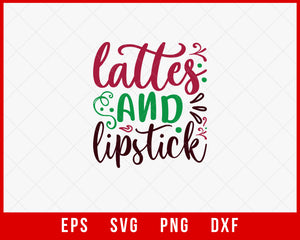 Lattes and Lipstick Merry Christmas Santa Beads SVG Cut File for Cricut and Silhouette