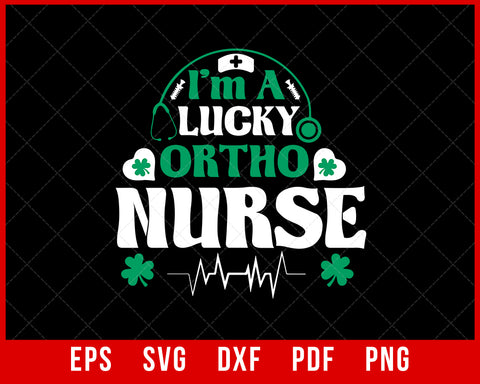 Leopard Shamrock Lucky Ortho Nurse St Patrick's Day T Shirt Design Nurse SVG Cutting File Digital Download