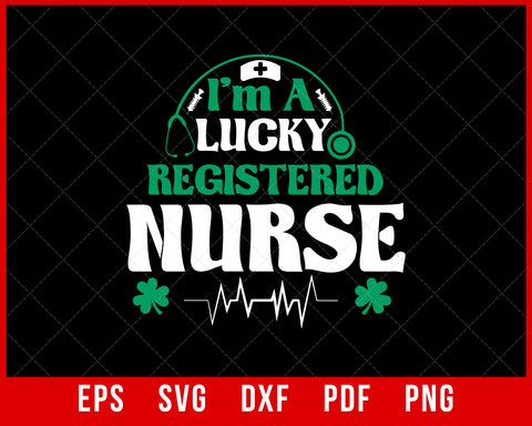 Leopard Shamrock Lucky Registered Nurse St Patrick's Day T-Shirt Design Nurse SVG Cutting File Digital Download 