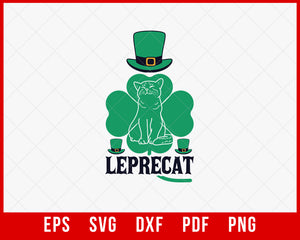 Funny Leprechaun Cat Long Sleeve Shirt St Patrick's Day T-Shirt Cats SVG Cutting File Digital Download    