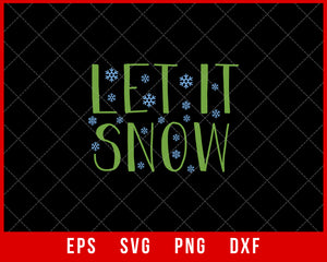 Let It Snow Christmas Pajamas Santa’s Sack SVG Cut File for Cricut and Silhouette