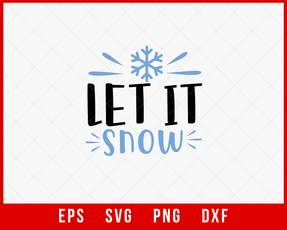 Let It Snow Christmas Pajamas Santa’s Sack & Santa Beads SVG Cut File for Cricut and Silhouette