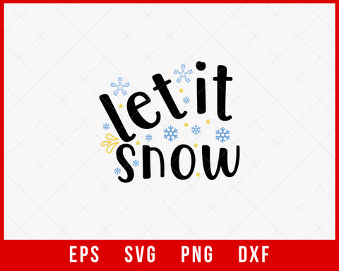 Let It Snow Christmas Pajamas Winter SVG Cut File for Cricut and Silhouette