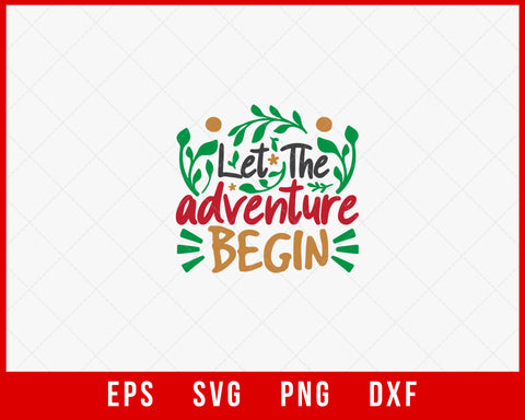 Let The Adventure Begin Christmas Ornaments Design SVG Cut File for Cricut and Silhouette