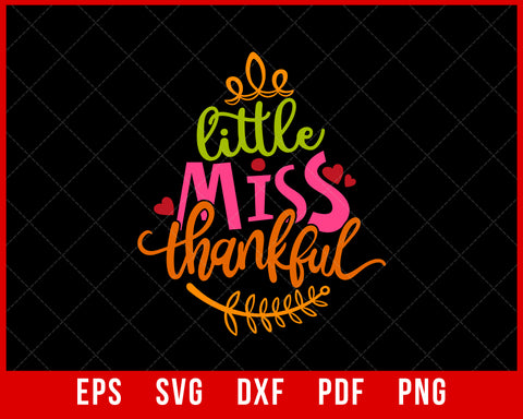Little Miss Pumpkin Pie Fall Season Funny Thanksgiving SVG Cutting File Digital Download