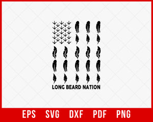 Long Beard Nation Turkey Gobble Hunting SVG Cutting File Digital Download