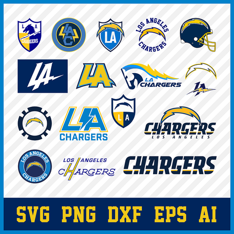 Los Angeles Chargers Svg Bundle, Chargers Svg, Chargers Logo, Chargers Clipart, Football SVG bundle, Svg File for cricut, Nfl Svg  • INSTANT Digital DOWNLOAD includes: 1 Zip and the following file formats: SVG, DXF, PNG, EPS, PDF  • Artwork files are perfect for printing, resizing, coloring and modifying with the appropriate software.  • These digital clip art files are perfect for any projects such as: Scrap booking, paper goods, DIY invitations & announcements, clothing and accessories, party favors, cupc