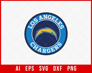 Los Angeles Chargers Clipart Drawing NFL Players SVG Cut File for Cricut Digital Download