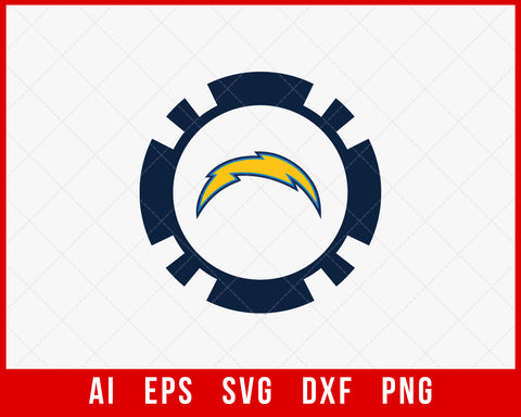 Los Angeles Chargers Logo Clipart NFL Silhouette Decal SVG Cut File for Cricut Digital Download