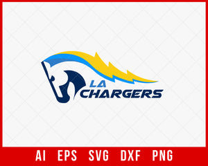 Los Angeles Chargers SVG Horse Clipart Decal NFL Silhouette SVG Cut File  for Cricut Digital Download