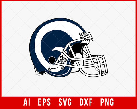 Los Angeles Rams Helmet Clipart Sports Silhouette NFL SVG Cut File for Cricut Digital Download