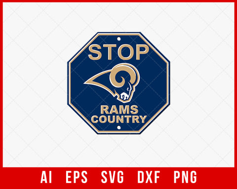 Stop Rams Country Clipart Silhouette Cameo NFL SVG Cut File for Cricut Digital Download