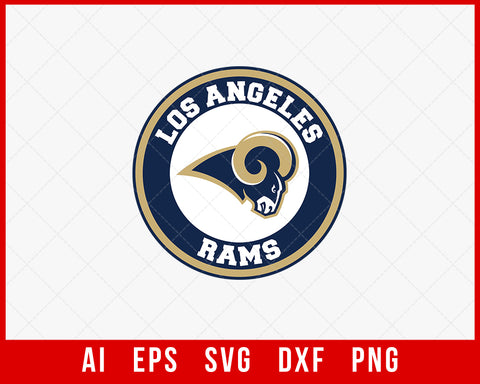 NFL Los Angeles Rams Logo SVG Design T-shirt Cut File for Cricut Digital Download