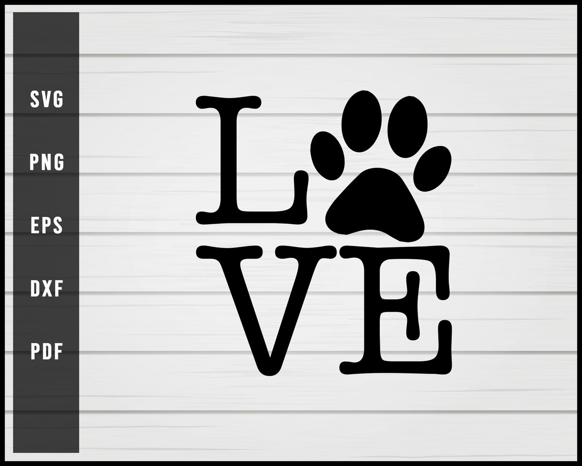 Love Dog Paw svg png Silhouette Designs – Creativedesignmaker