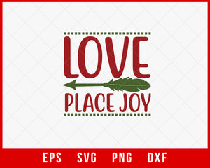 Love Place Joy Merry Christmas Pajama SVG Cut File for Cricut and Silhouette