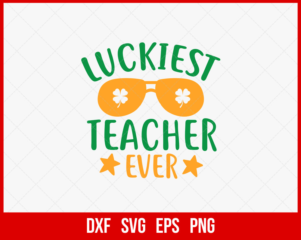 Luckiest Teacher Ever Mardi Gras Clipart Masquerade Carnival SVG Cut File for Cricut and Silhouette