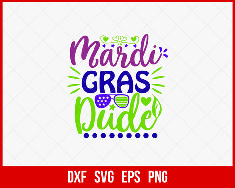 Mardi Gras Dude Fat Tuesday SVG Cut File for Cricut and Silhouette