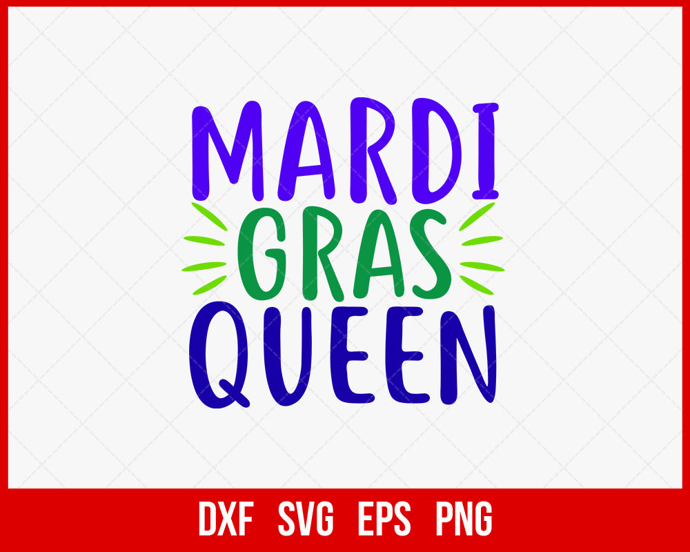 Mardi Gras Queen Fat Tuesday Carnival Clipart SVG Cut File for Cricut and Silhouette