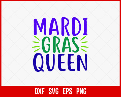 Mardi Gras Queen Fat Tuesday Carnival Clipart SVG Cut File for Cricut and Silhouette