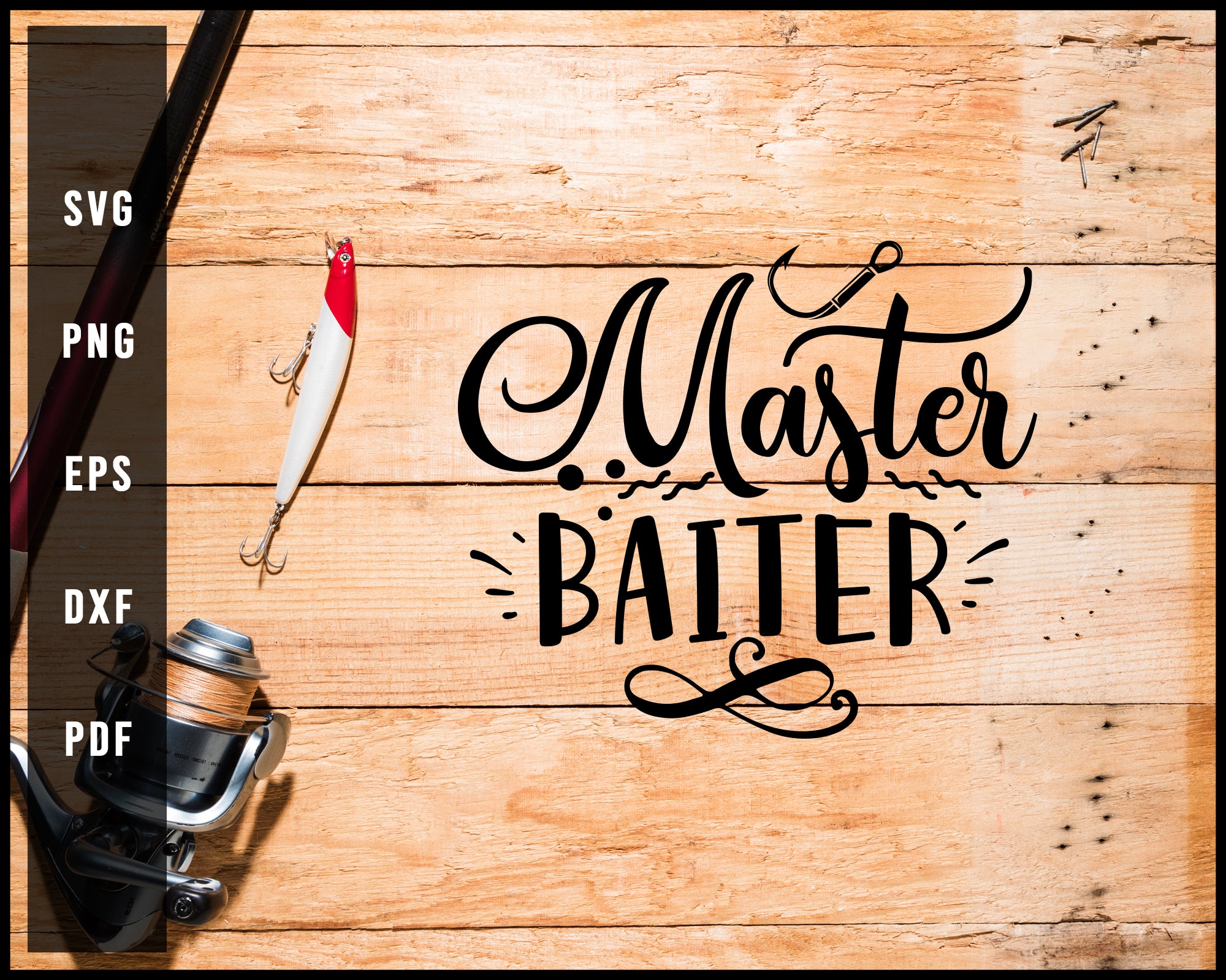 Fishing Master Baiter cut file for cricut silhouette machine make craft  handmade - SVGMILO
