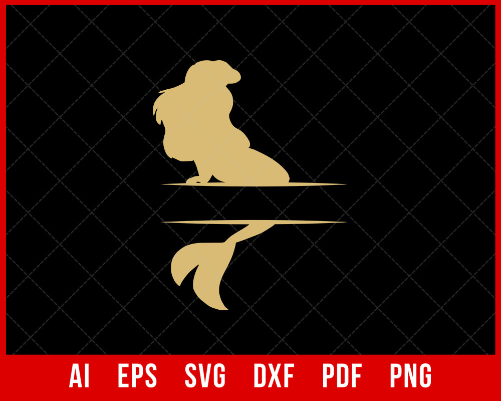 Disney Princess Monogram Ariel SVG Cut File for Cricut Silhouette Digital Download