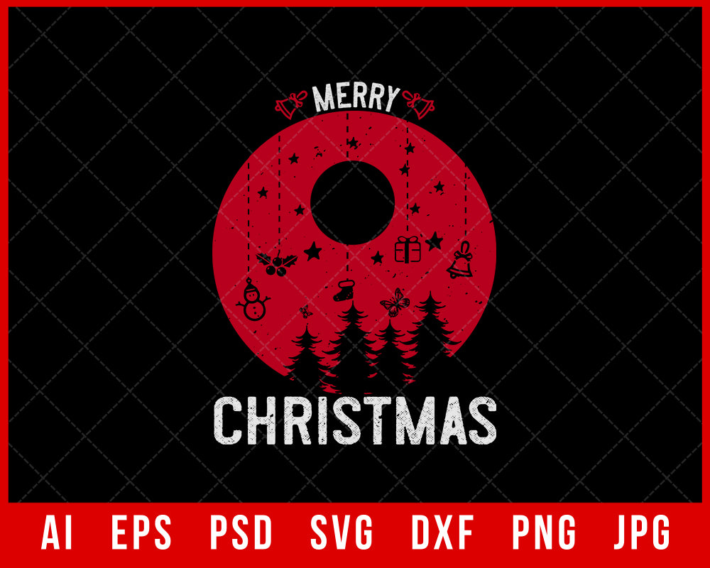 Merry Christmas Santa Cruz Editable T-shirt Design Digital Download File