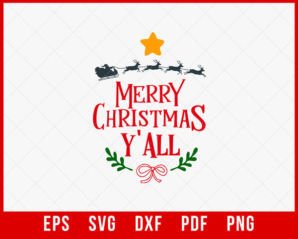 Be Merry Y'all Svg, Christmas Svg, Merry Christmas Svg, Holiday