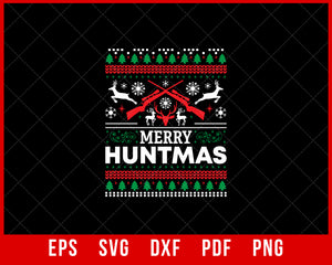 Merry Huntmas Deer Hunting Funny Christmas SVG Cutting File Digital Download
