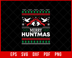 Merry Huntmas Duck Hunting Christmas SVG Cutting File Digital Download