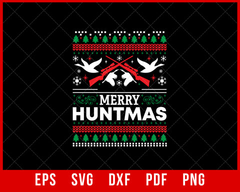 Merry Huntmas Duck Hunting Christmas SVG Cutting File Digital Download
