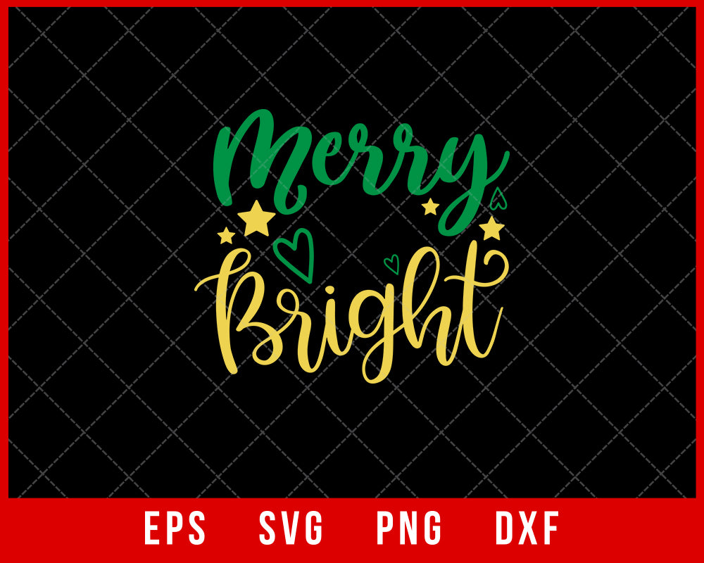 Merry and Bright Funny Christmas SVG Cricut or Silhouette File Digital Download