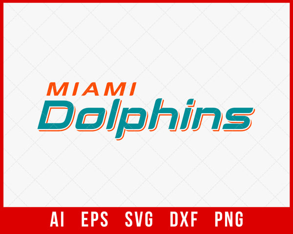 Miami Dolphins Logo Sports SVG NFL T-shirt Design SVG Cut File for Cricut  Digital Download